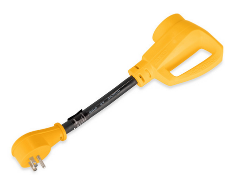 Camco Power Grip 12" Dogbone Adapter, 15AM/50AF, 125V/1875W 55168
