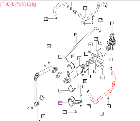 Egr Cooler Inler 006016113D1