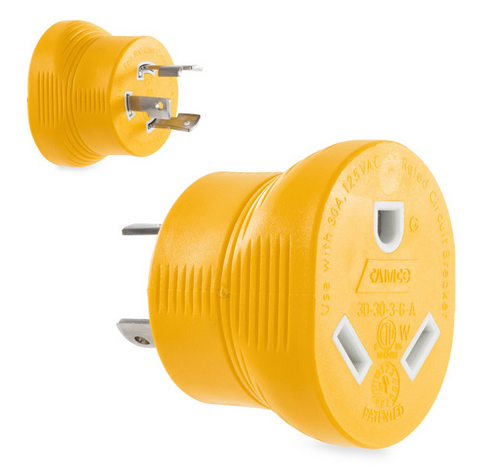 Camco Power Grip Generator Adapter, 30AM 3-Prong 55333