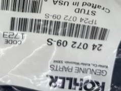 Kohler Head Stud 24 072 09-S