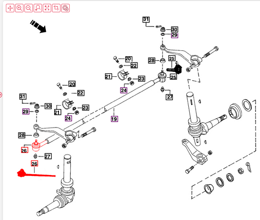 RH Tie Rod End 001230290R11