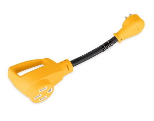 Camco Power Grip 12" Dogbone Adapter, 15AM/50AF, 125V/1875W 55168