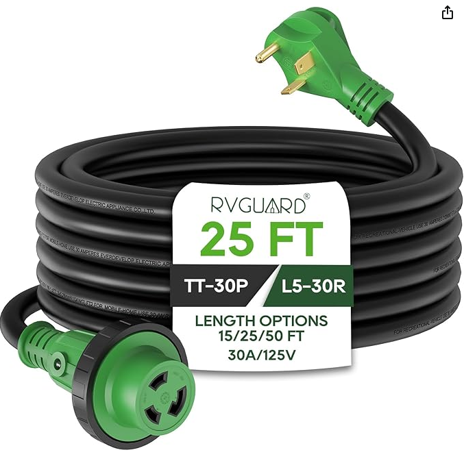 RV 30amp 25' Power Cord rgc3025l-g
