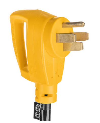 Camco Power Grip 18" 50-Amp to 30-Amp Dogbone RV Electrical Adapter – Connects a 30-Amp RV to a 50-Amp Power Source – 125V/3750W – 10/3-Gauge Wires  55175