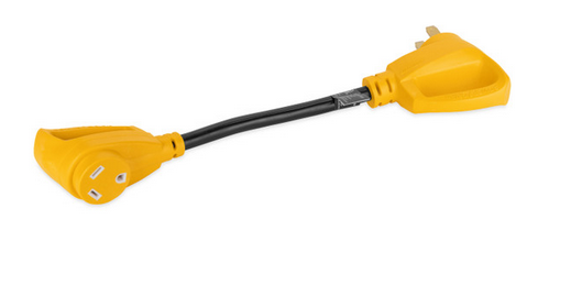 Camco Power Grip 18" 50-Amp to 30-Amp Dogbone RV Electrical Adapter – Connects a 30-Amp RV to a 50-Amp Power Source – 125V/3750W – 10/3-Gauge Wires  55175