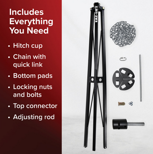 Camco Eaz-Lift King Pin camper/Rv Tripod 5th Wheel Stabilizer- Adjustable Height from 38 1/2" to  50"-5,000 lb Load Capacity-Folds for Easy Rv Storage 48855