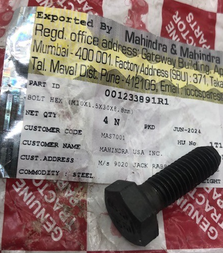 Mahindra Hex Bolt 001233891R1