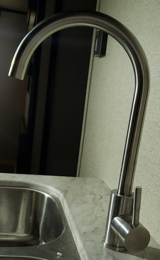 RV Curved Gooseneck Kitchen Faucet, Stainless 60P15917A