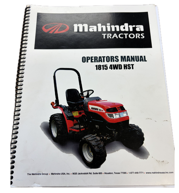 Mahindra 1815 4WD HST Operator Manual PMOM1518154WDH