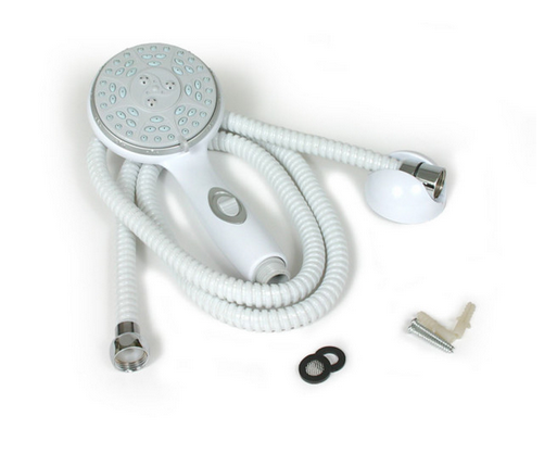 Camco RV/Marine Shower Head Kit with On/Off Switch and Flexible Shower Hose, White 43714