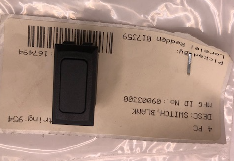Ariens/Gravely Blank Switch 09003300