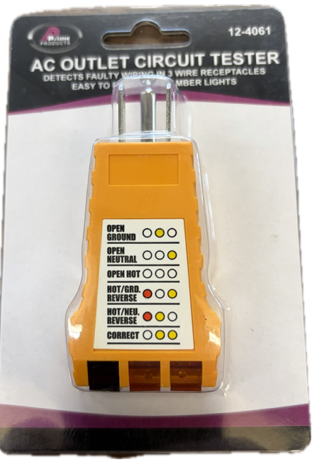 Ac Outlet Circuit Tester 12-4061