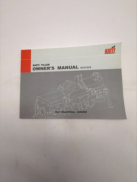 Kioti KCA73CS Tiller Owner's Manual - 73CS-003